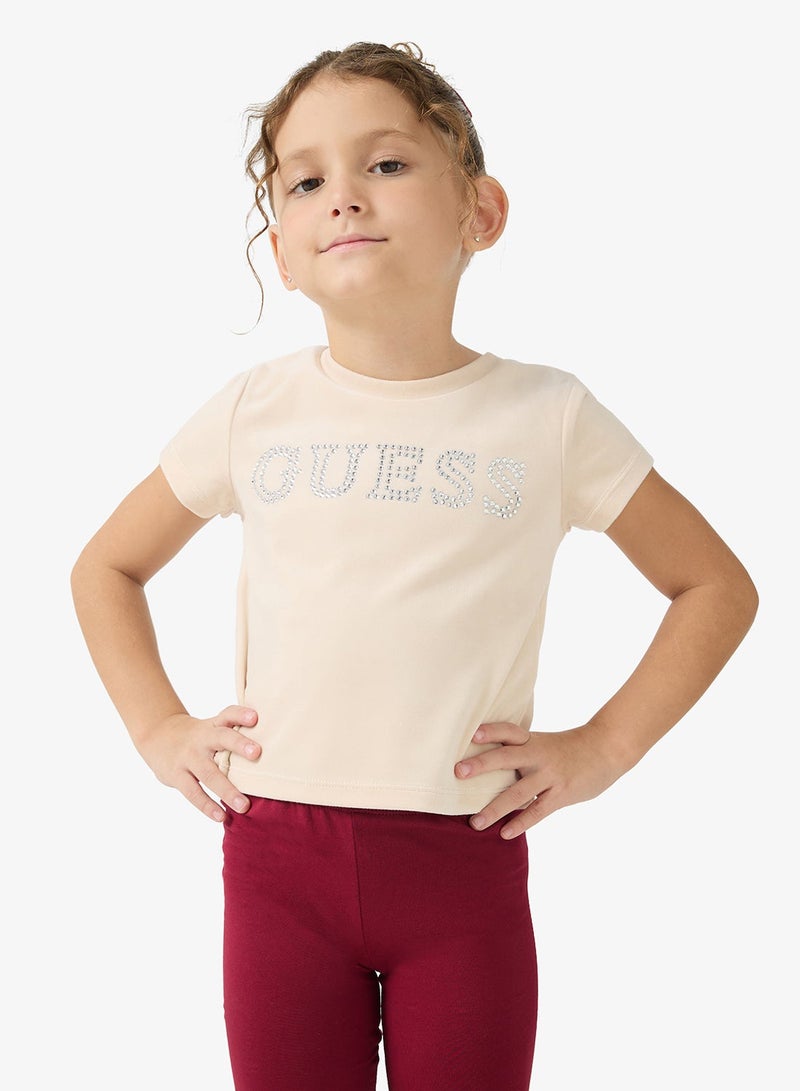 GUESS Kids Printed Crew neck T-Shirt - Image 1